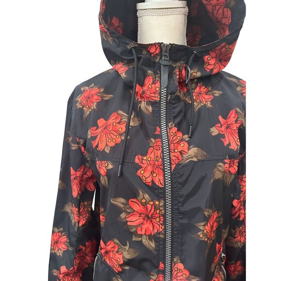 COACH Floral Windbreaker Hoodie Jacket Size Small - Picture 5 of 13
